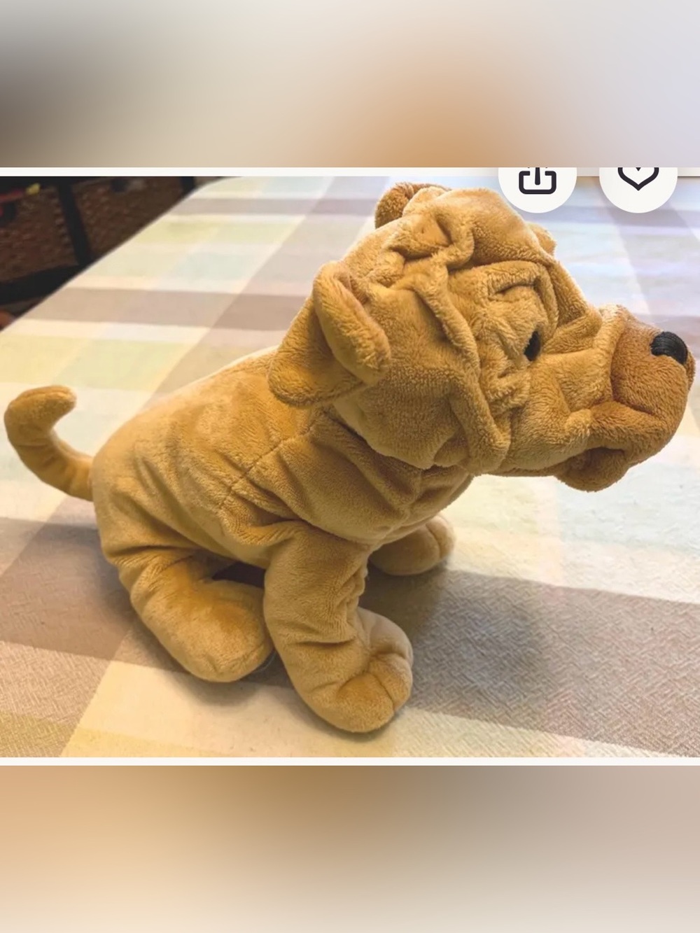 Webkinz Plush Tan Shar Pei Puppy Toy - Soft Cuddly Pet Toy